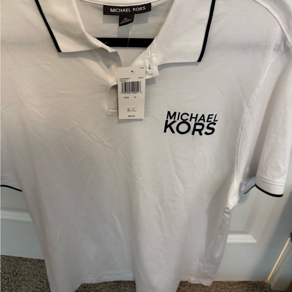 Michael Kors White Polo Shirt with Black Accents